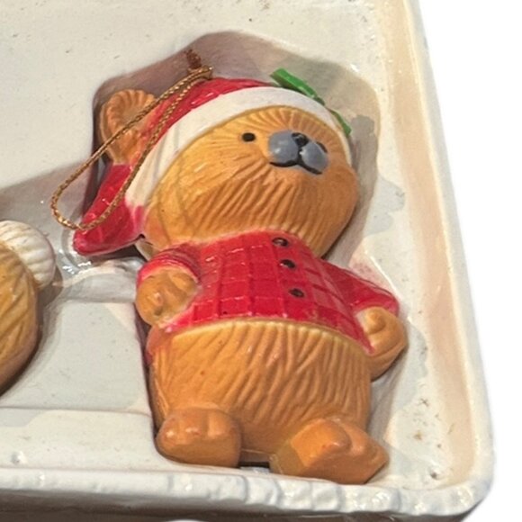 Vintage Class Trim Teddy Bear Ornaments 70s 80s NOS Set of 4 Christmas Nostalgia - Picture 8 of 8